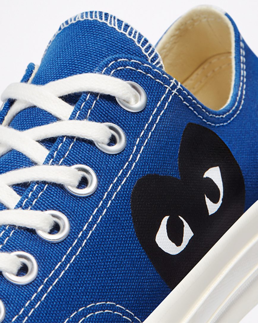 Men's Converse x Comme des Garçons PLAY Chuck 70 Low Top Shoes Blue / Black | AU 1046CS